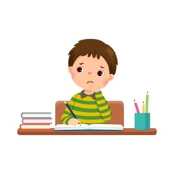 支援先を考える男の子